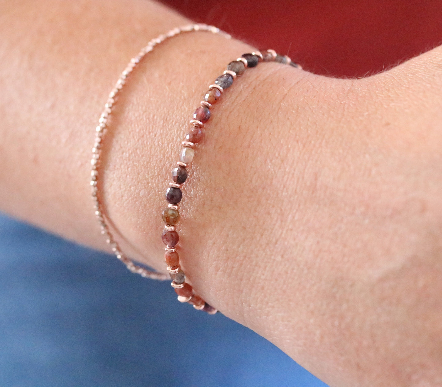 Pink Sapphire Bracelet: Karen Hill Tribe Rose Gold Vermeil, September Birthstone