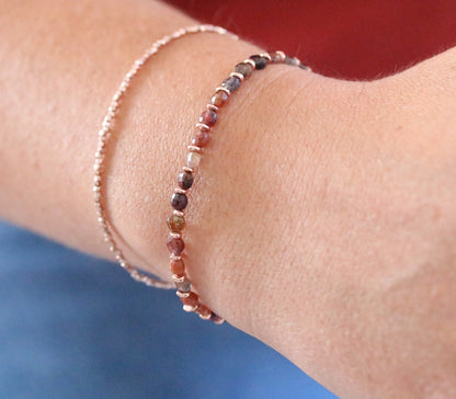 Pink Sapphire Bracelet: Karen Hill Tribe Rose Gold Vermeil, September Birthstone