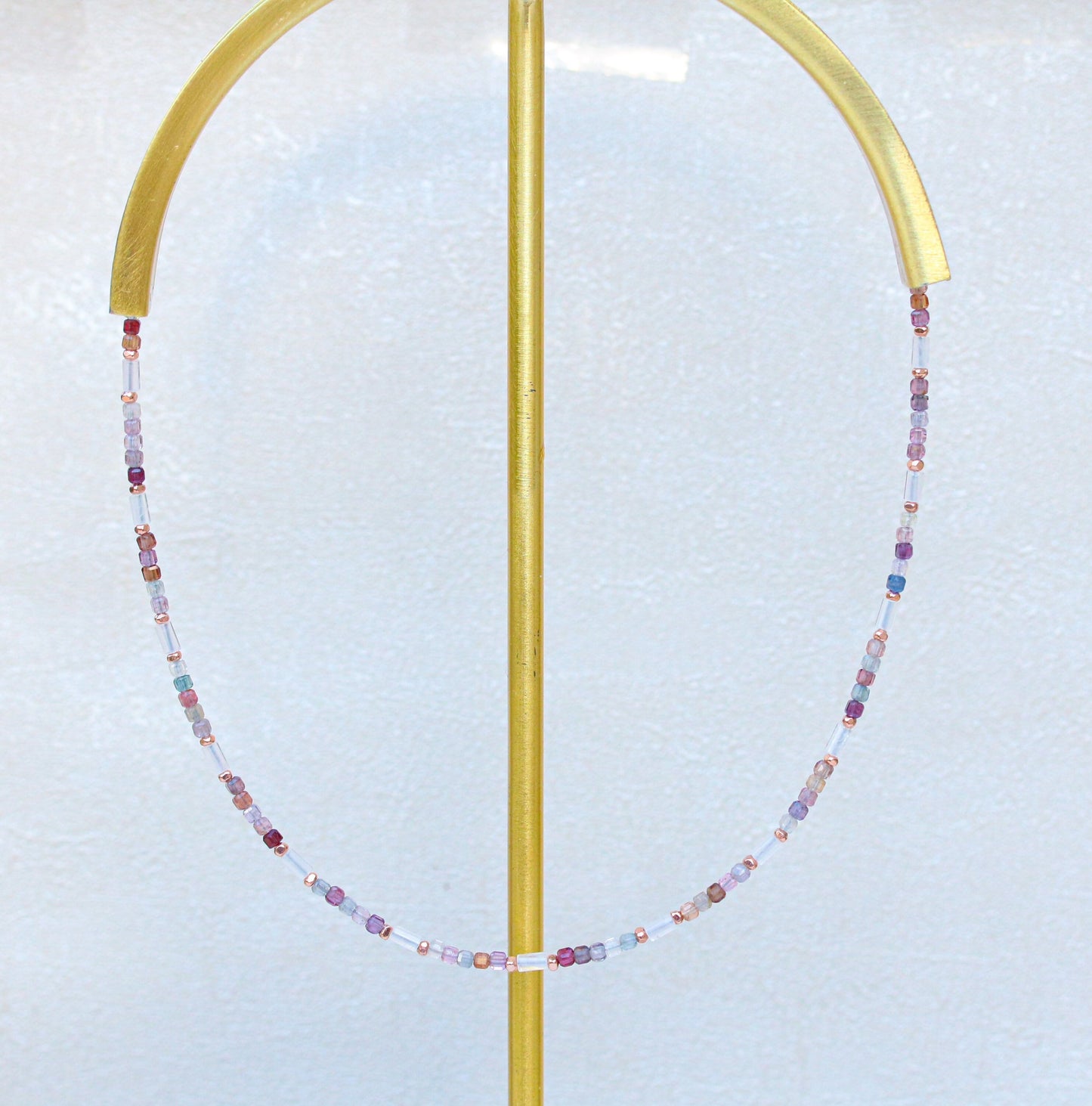 Rose Quartz & Pink Spinel Rose Gold Vermeil Choker Necklace