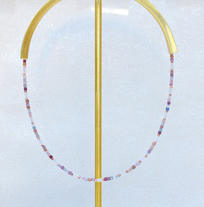 Rose Quartz & Pink Spinel Rose Gold Vermeil Choker Necklace
