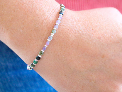 Watermelon Tourmaline Bracelet: Karen Hill Tribe Silver, October Birthstone