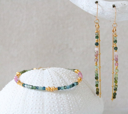 Watermelon Tourmaline Drop Earrings: Gold Vermeil Karen Hill Tribe Beads