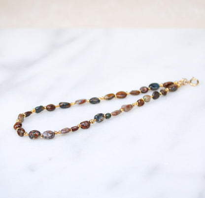 Pietersite Bag Charm: Gold Vermeil, Gemstone Handbag Accessory