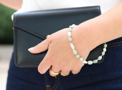 Jade Bag Charm: Karen Hill Tribe Beads, Gold Vermeil Accents
