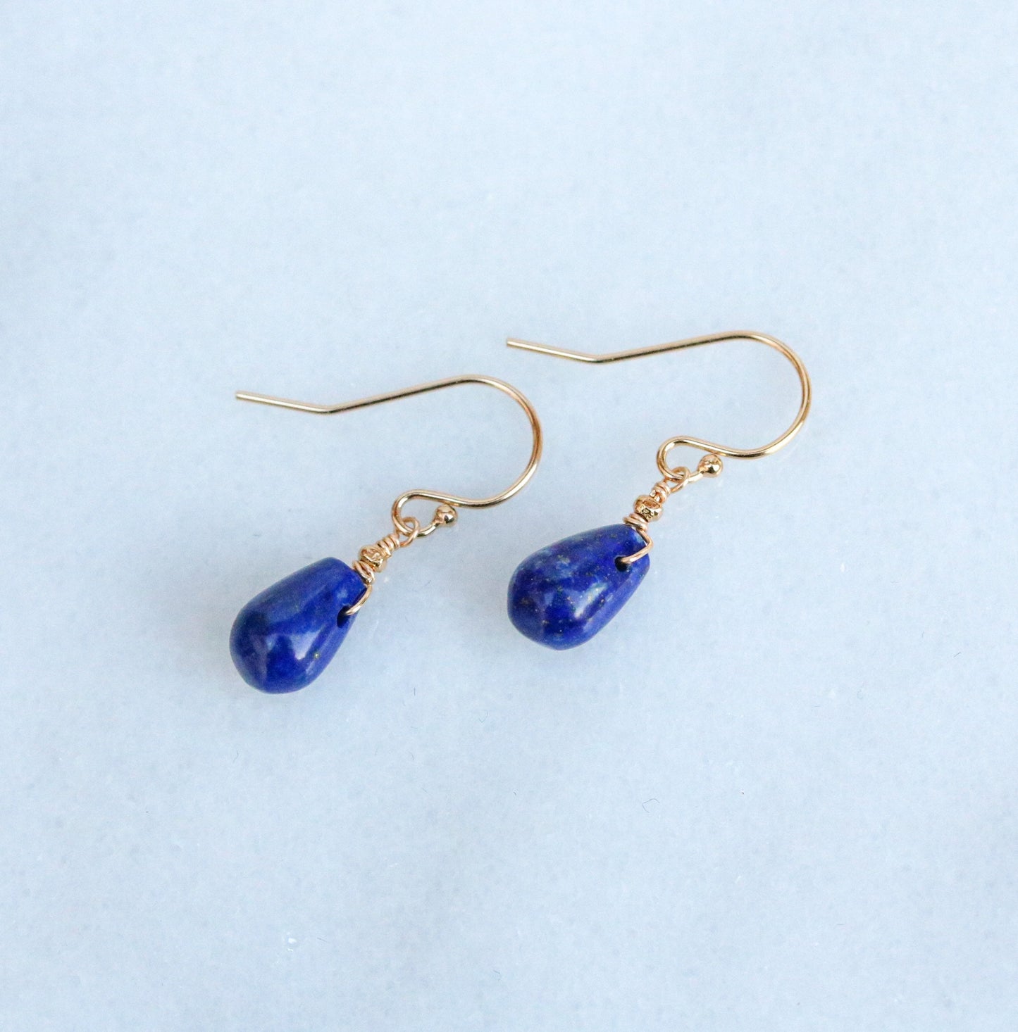 Lapis Lazuli Drop Earrings: Karen Hill Gold, September Birthstone