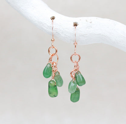 Aventurine Drop Earrings: Rose Gold Karen Hill Tribe Beads