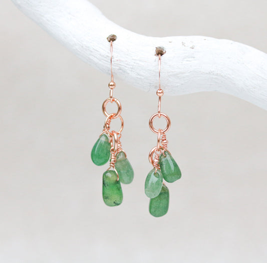 Aventurine Drop Earrings: Rose Gold Karen Hill Tribe Beads
