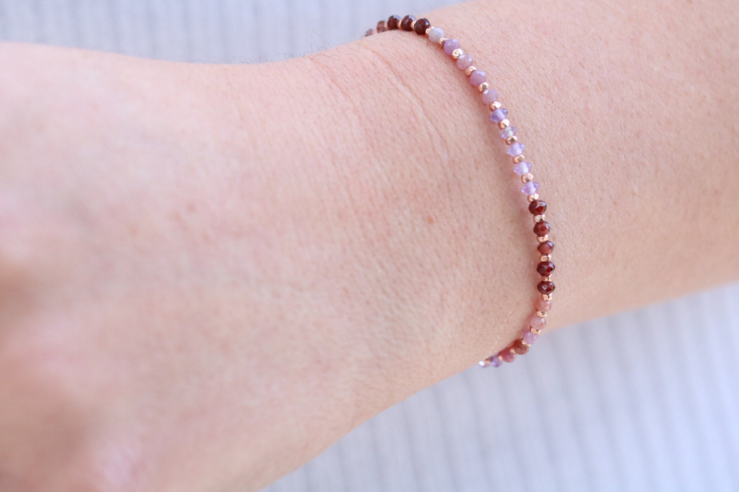 Amethyst Ruby Garnet Bracelet: Karen Hill Tribe Rose Gold Vermeil Gemstone Bracelet