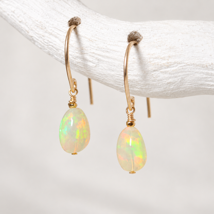 Ethiopian Opal Gold Earrings
