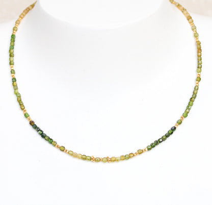 Green Tourmaline Choker: Karen Hill Tribe Gold Vermeil Necklace