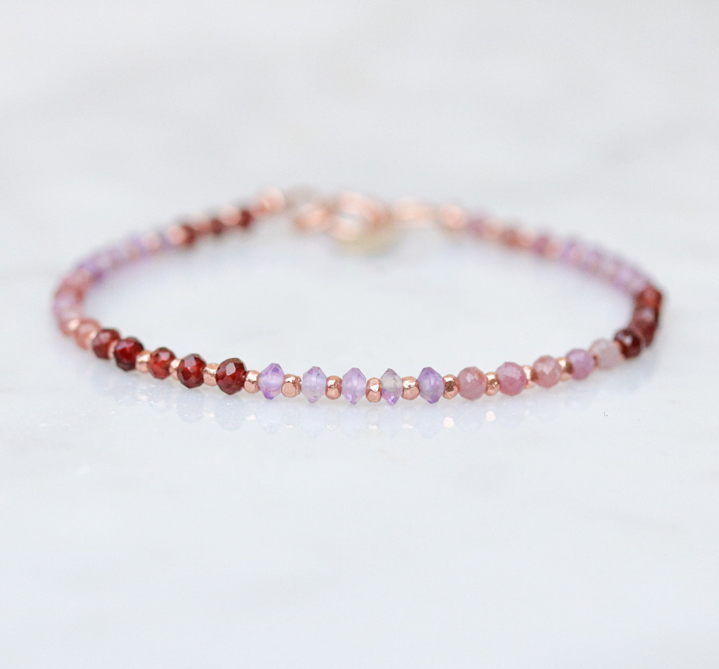 Amethyst Ruby Garnet Bracelet: Karen Hill Tribe Rose Gold Vermeil Gemstone Bracelet