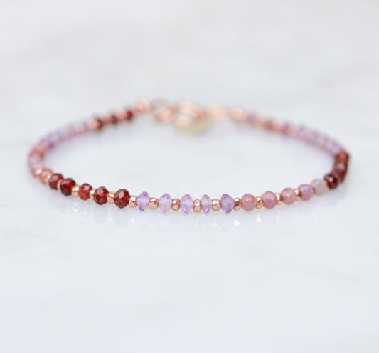 Amethyst Ruby Garnet Bracelet: Karen Hill Tribe Rose Gold Vermeil Gemstone Bracelet