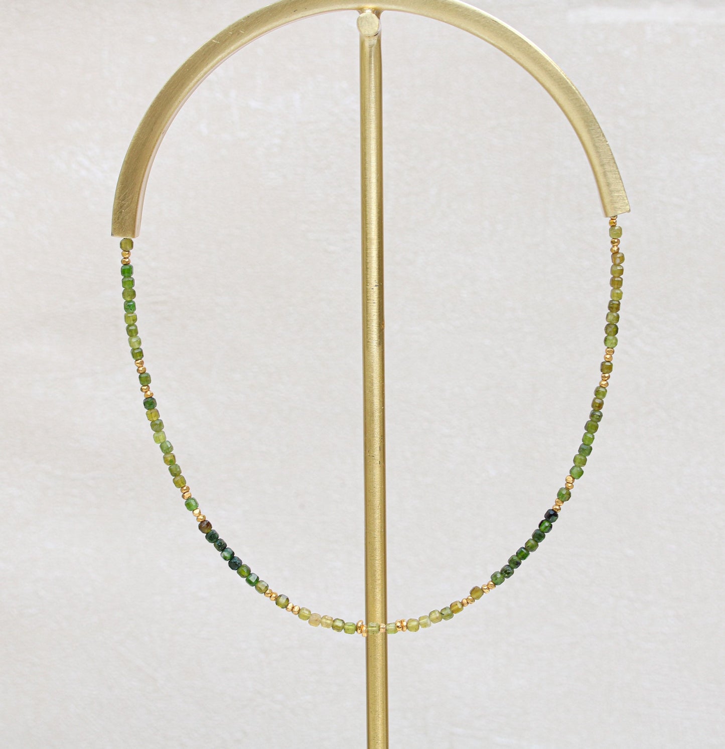 Green Tourmaline Choker: Karen Hill Tribe Gold Vermeil Necklace