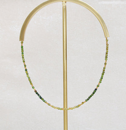 Green Tourmaline Choker: Karen Hill Tribe Gold Vermeil Necklace