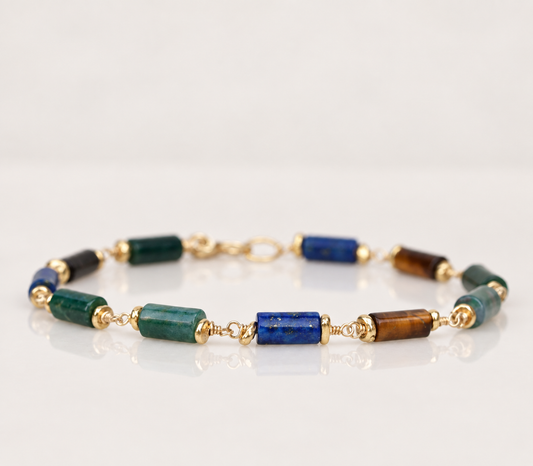 Lapis Lazuli & Agate Bracelet