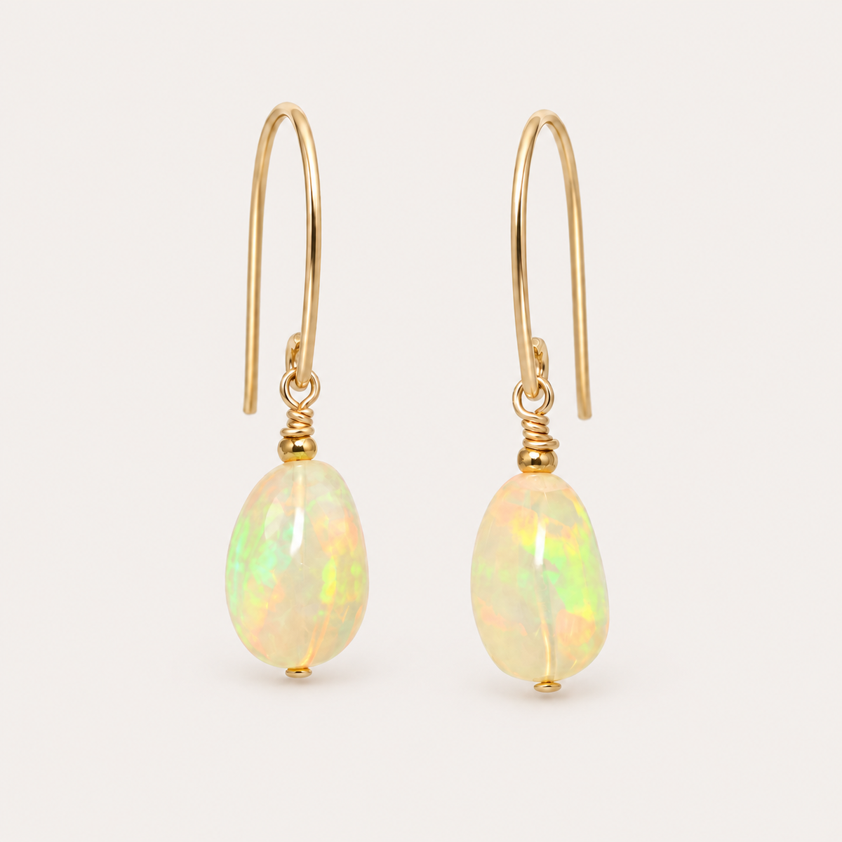 Ethiopian Opal Gold Earrings