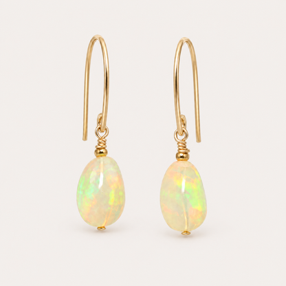 Ethiopian Opal Gold Earrings