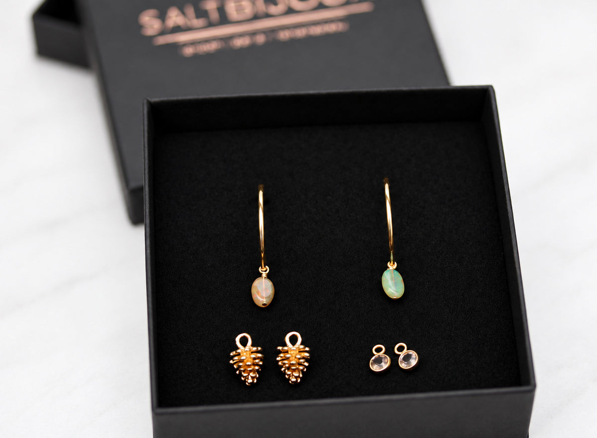 Interchangeable Gemstone Hoop Earrings
