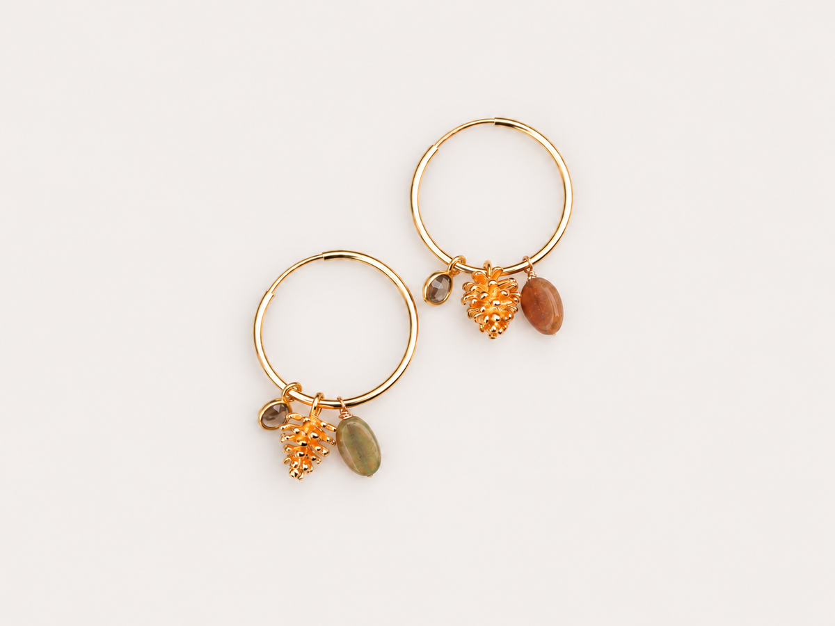 Interchangeable Gemstone Hoop Earrings