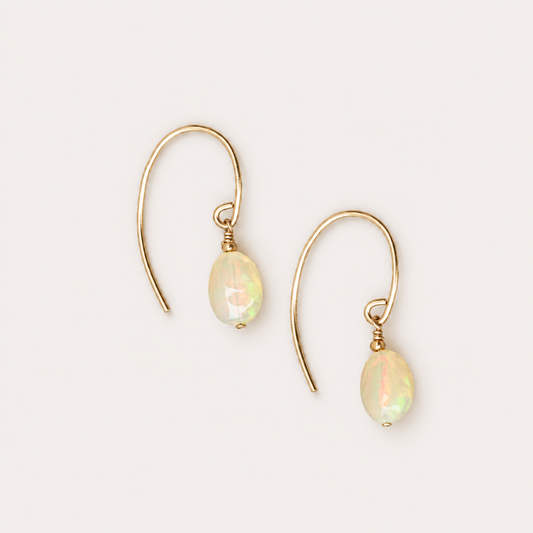 Ethiopian Opal Gold Earrings