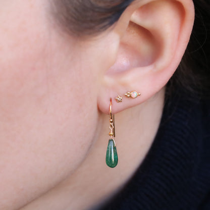 Aventurine Drop Earrings: Karen Hill Gold, Handmade in Paris