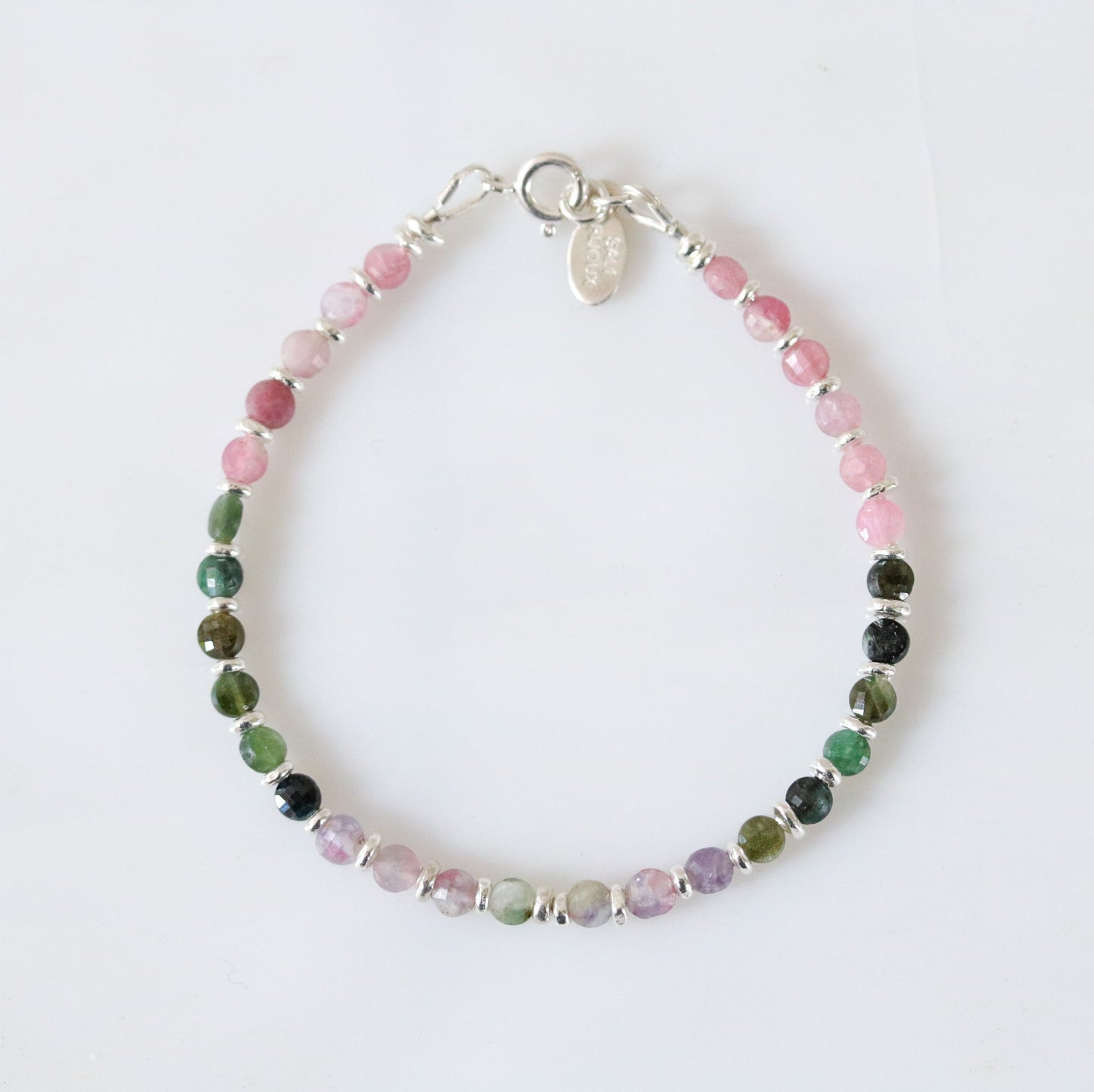 Watermelon Tourmaline Bracelet: Karen Hill Tribe Silver, October Birthstone