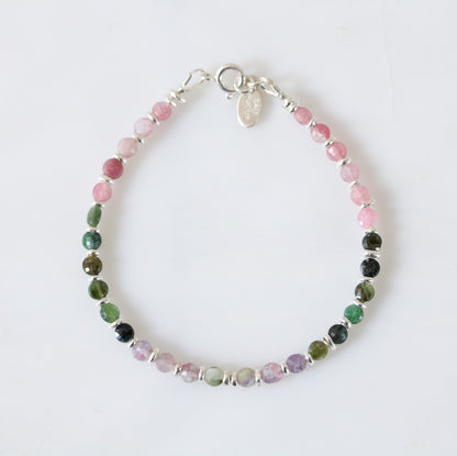Watermelon Tourmaline Bracelet: Karen Hill Tribe Silver, October Birthstone