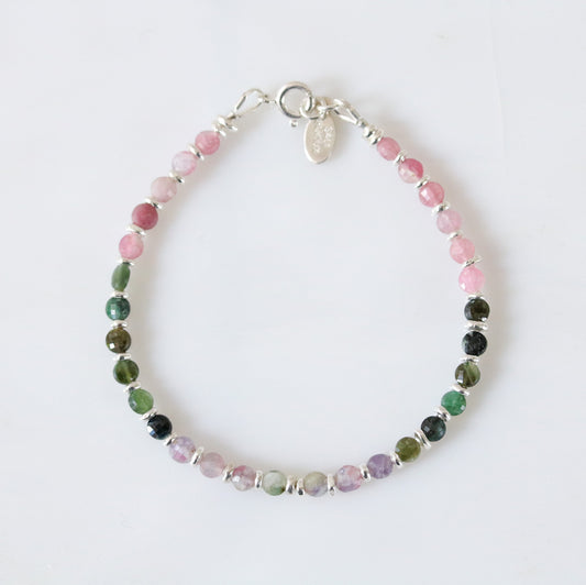 Watermelon Tourmaline Bracelet: Karen Hill Tribe Silver, October Birthstone