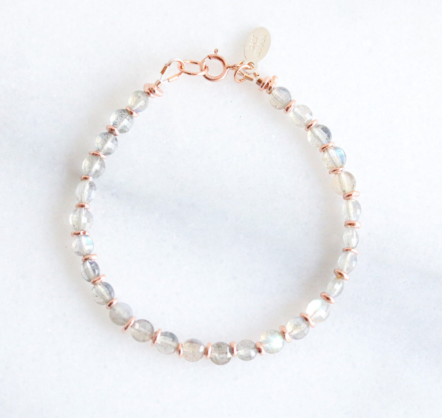 Labradorite Bracelet: Karen Hill Tribe Rose Gold Vermeil, Handmade