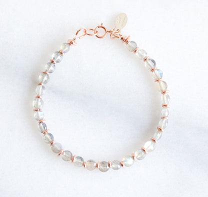 Labradorite Bracelet: Karen Hill Tribe Rose Gold Vermeil, Handmade