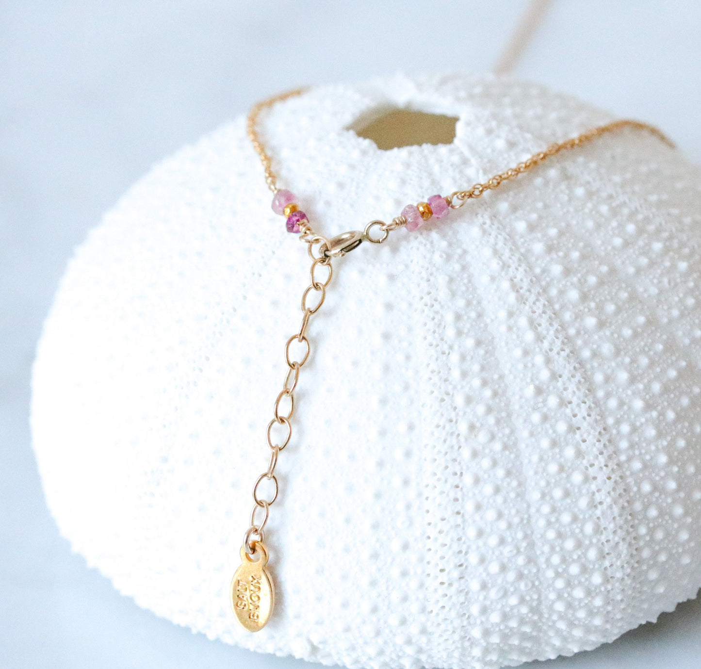 Handmade Watermelon Tourmaline Necklace: 14k Gold Filled Pink Gemstone