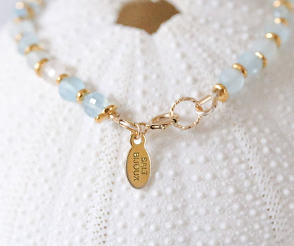 Aquamarine Bracelet: Karen Hill Tribe Gold Fill, March Birthstone