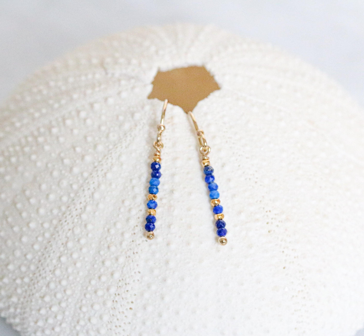 Lapis Lazuli Drop Earrings: Gold Vermeil Karen Hill Tribe Beads