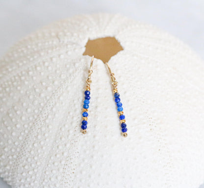 Lapis Lazuli Drop Earrings: Gold Vermeil Karen Hill Tribe Beads