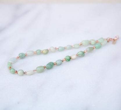Jade Bag Charm: Karen Hill Tribe Beads, Gold Vermeil Accents