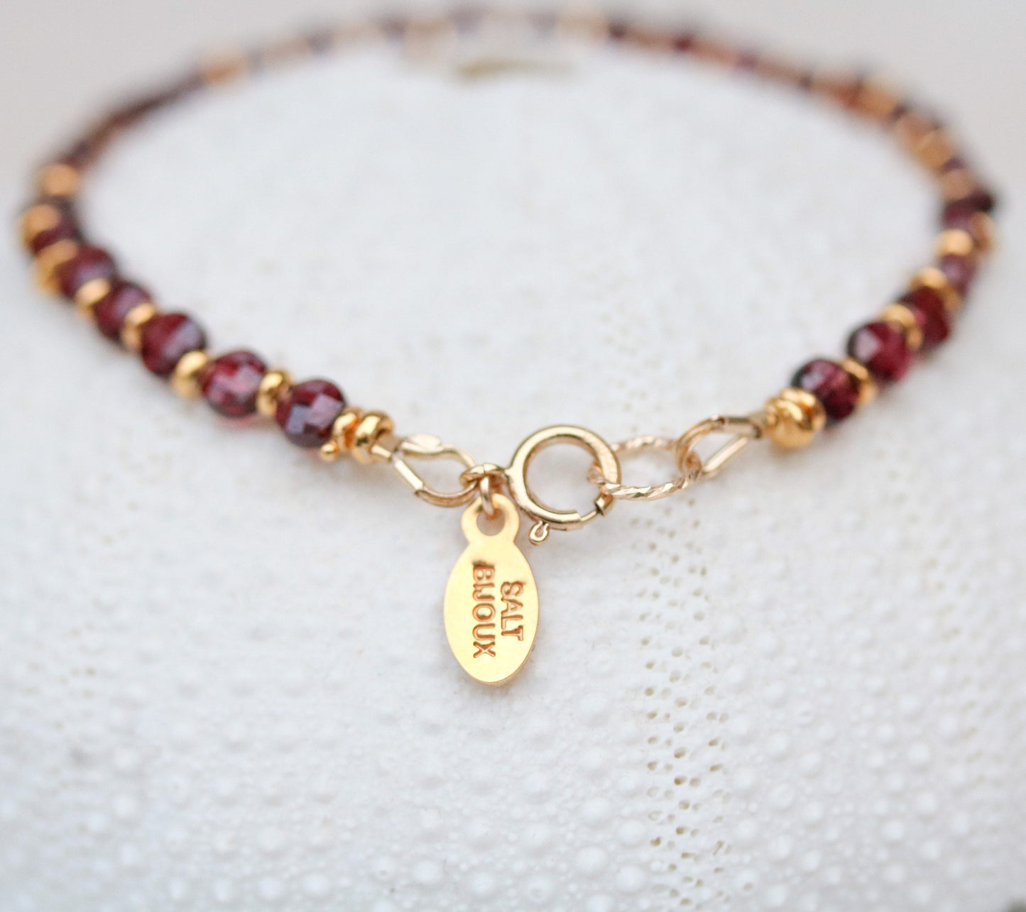 Faceted Garnet Bracelet: Karen Hill Tribe Gold Vermeil, January Birthstone