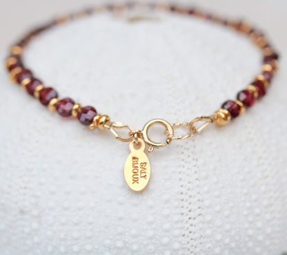 Faceted Garnet Bracelet: Karen Hill Tribe Gold Vermeil, January Birthstone