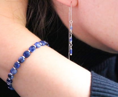 Blue Sodalite Bracelet: Karen Hill Tribe Silver, Faceted Gemstone