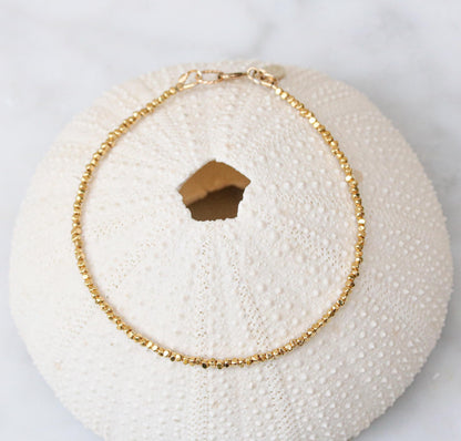 Karen Hill Tribe Gold Vermeil Nugget Bead Bracelet: Handmade Stacking Jewelry