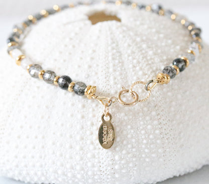 Rutilated Quartz Bracelet: Karen Hill Tribe Gold Vermeil, 14ct Gold Fill