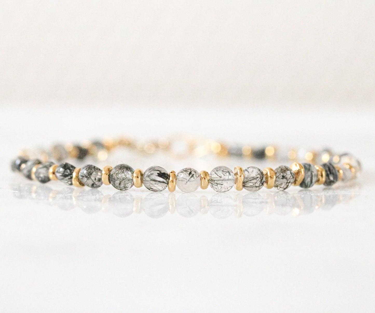 Rutilated Quartz Bracelet: Karen Hill Tribe Gold Vermeil, 14ct Gold Fill