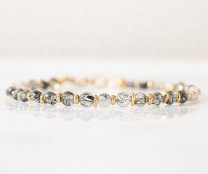 Rutilated Quartz Bracelet: Karen Hill Tribe Gold Vermeil, 14ct Gold Fill