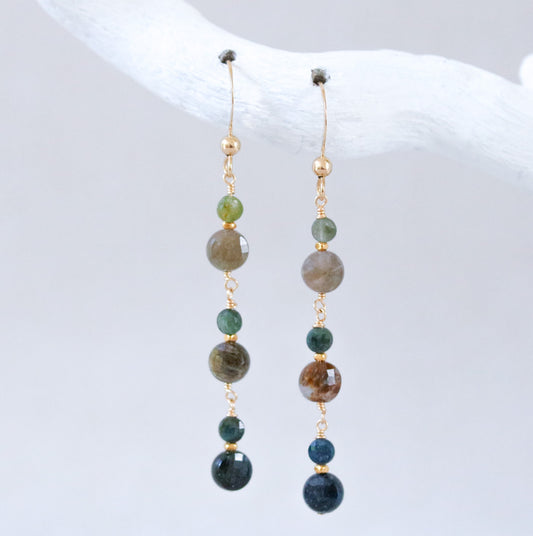Green Tourmaline Earrings: Gold Vermeil Karen Hill Tribe Beads