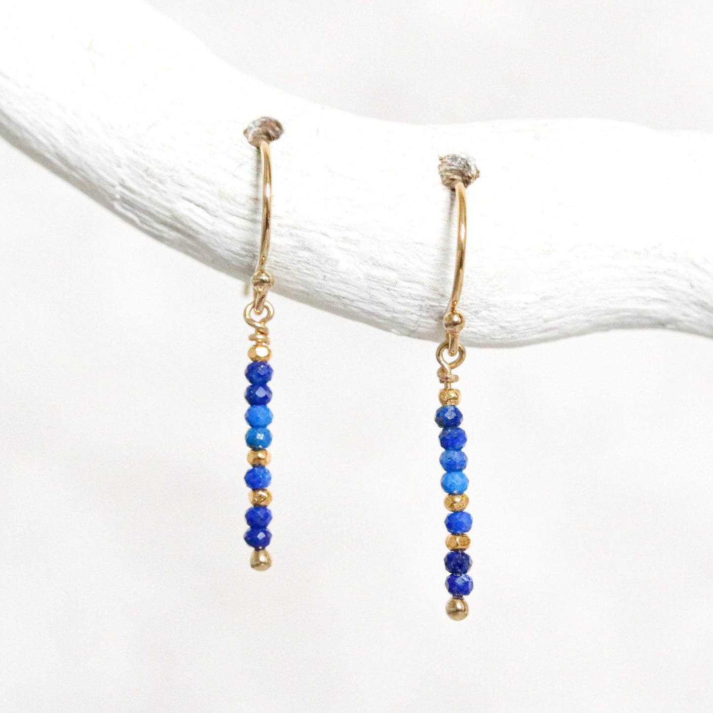 Lapis Lazuli Drop Earrings: Gold Vermeil Karen Hill Tribe Beads