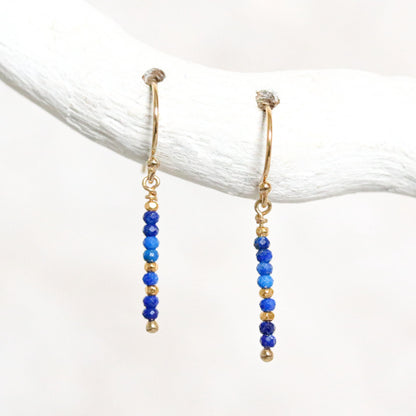 Lapis Lazuli Drop Earrings: Gold Vermeil Karen Hill Tribe Beads