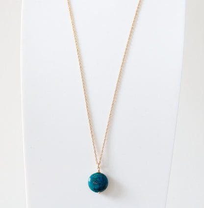 Gold Filled Agate Pendant Necklace: Adjustable Gemstone Slider