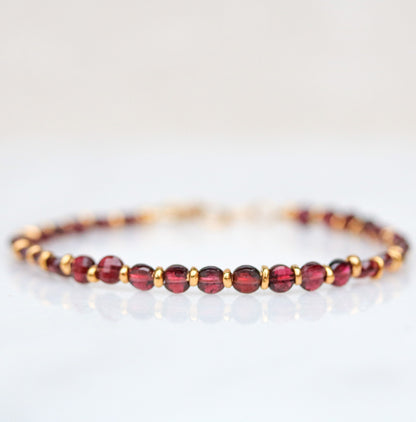 Faceted Garnet Bracelet: Karen Hill Tribe Gold Vermeil, January Birthstone