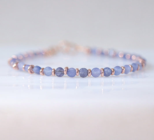 Tanzanite Bracelet: Karen Hill Tribe Rose Gold Fill, December Birthstone