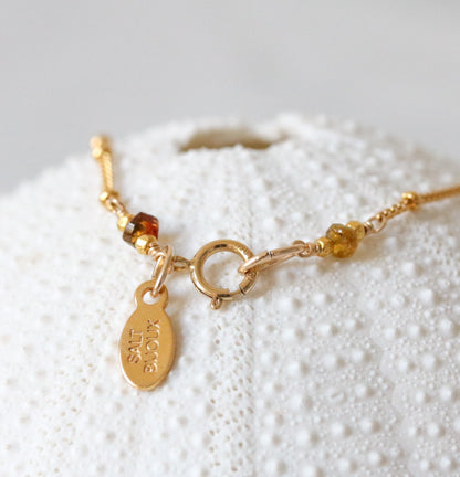 Handmade Faceted Tourmaline Teardrop Necklace: 14k Gold Filled Chain