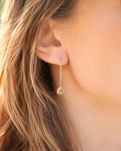 Handmade Faceted Citrine Drop Modern Earwire 14ct Gold Fill Earrings November Birthstone Gift Idea